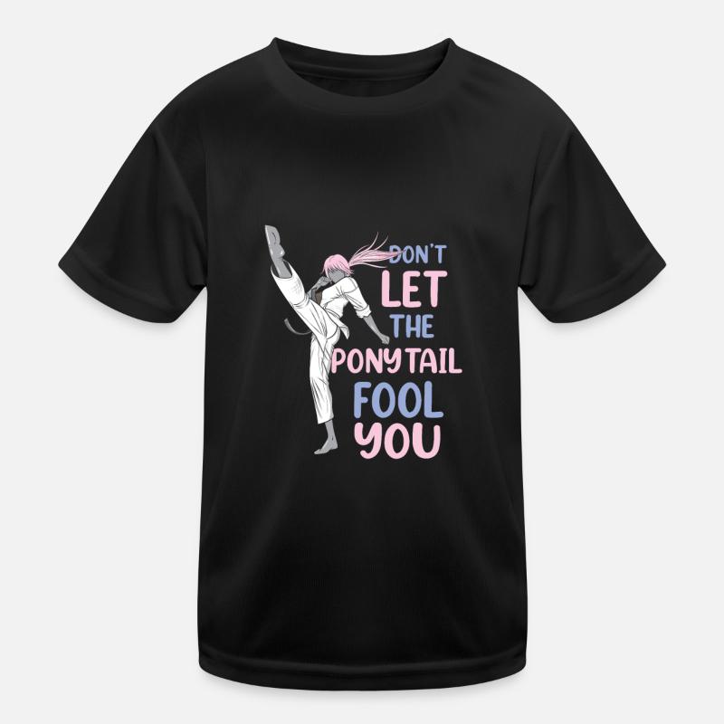 Ne laissez pas la queue de cheval vous tromper Karaté drôle T-shirt sport Enfant