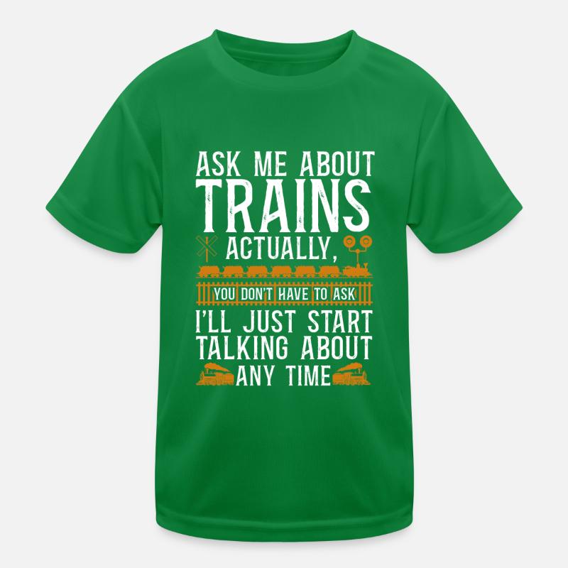Steam Train Driver Trainspotting Kids Functional T-Shirt
