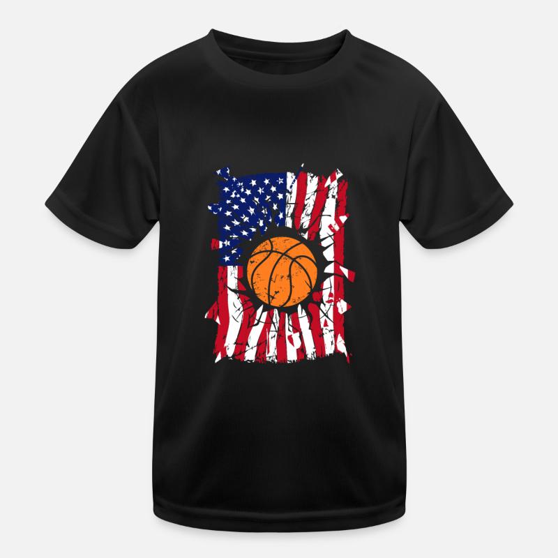 Basketball Torn USA Drapeau T-shirt sport Enfant