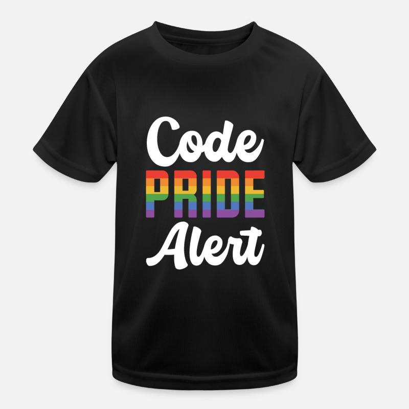 Code Pride Alert Bisexual Lesbian Love Asexual Tra Kinder Funktions-T-Shirt