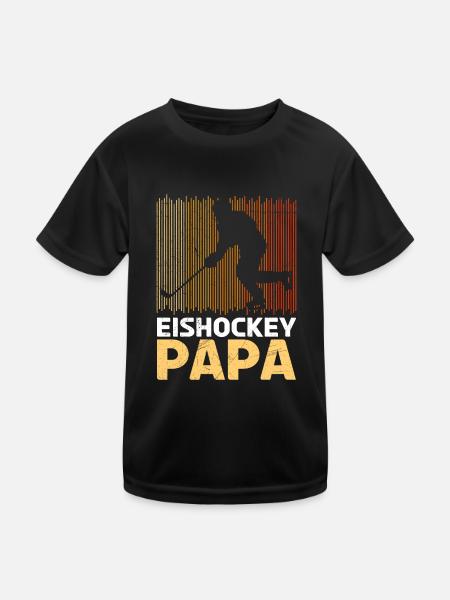 Eishockey Vater Hockey Papa - Kinder Funktions-T-Shirt - Schwarz - Vorne