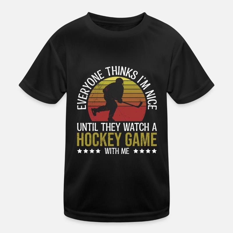 Ice hockey is only howled when it bleeds Kids Functional T-Shirt