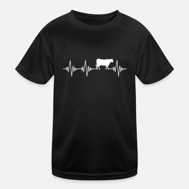Kuh Rind Herzschlag Kinder Funktions-T-Shirt