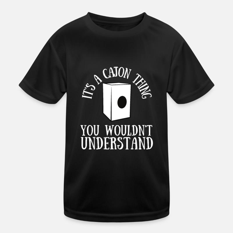 Cajon Box Drum Instrument Peruvian Cajon - Kinder Funktions-T-Shirt - Schwarz