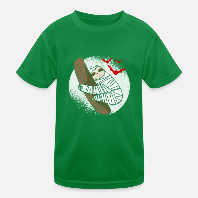 Sloth Moon Bats Cute Halloween Animal Kids Functional T-Shirt