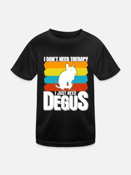 Degu Therapy Degus - Kids Functional T-Shirt - black - Front
