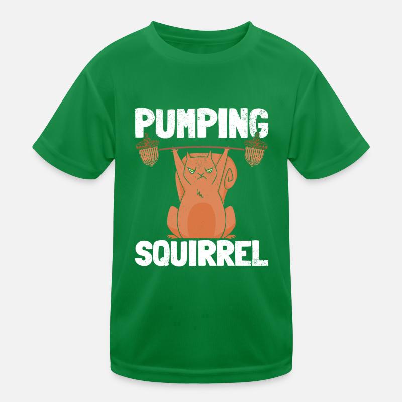 Bodybuilding Eichhörnchen Lifting Eichhörnchen Kinder Funktions-T-Shirt