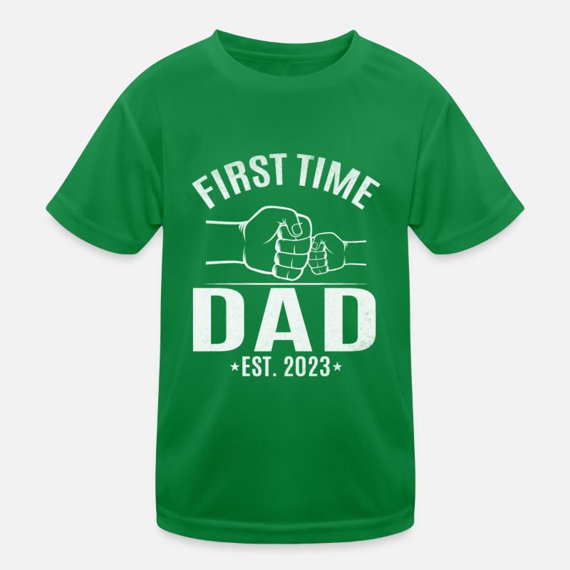Zum ersten Mal Dad Est. 2023 Papa wird Vaterschaft Kinder Funktions-T-Shirt