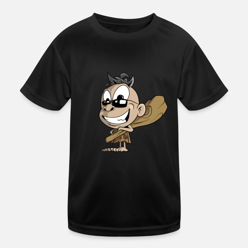 Kleiner Neandertaler mit Keule Kinder Funktions-T-Shirt