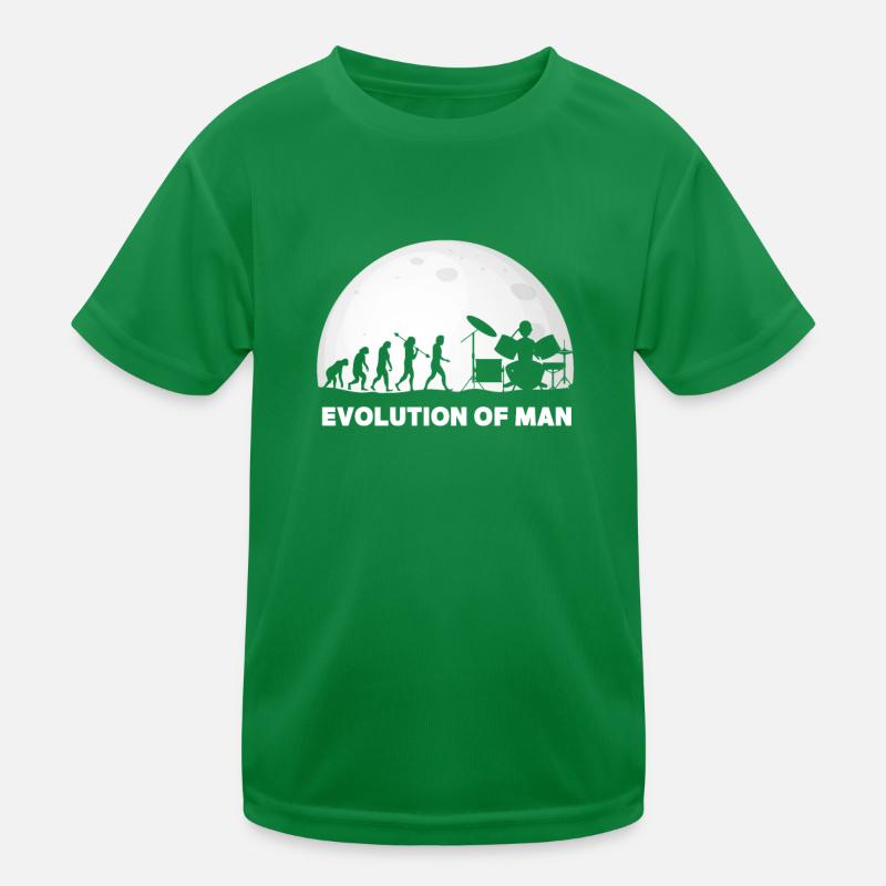 Schlagzeuger Evolution Drummer Kinder Funktions-T-Shirt