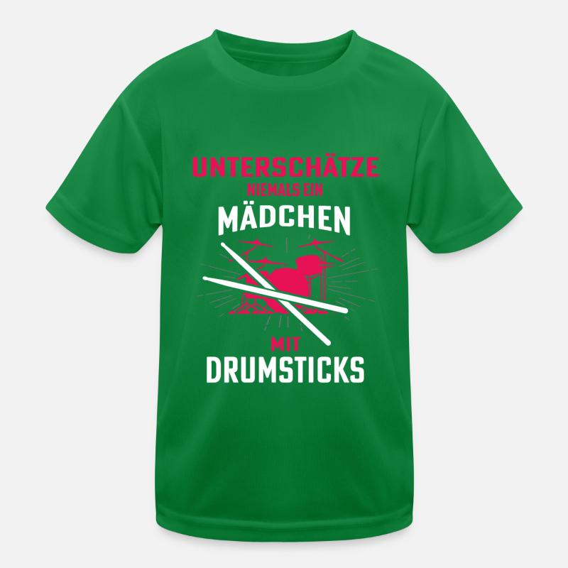 Schlagzeuger Mädchen Drummer Kinder Funktions-T-Shirt