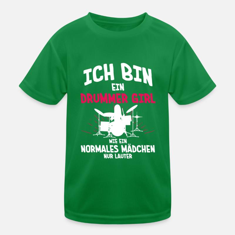Schlagzeugerin Mädchen Drummer Kinder Funktions-T-Shirt