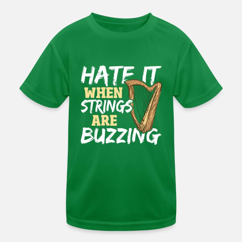 Hate It When Strings Are Buzzing Harp Player Harp Kinder Funktions-T-Shirt