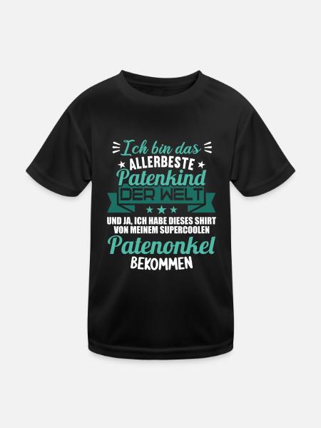 Patenonkel Patententante beste Patenkind der Welt - Kinder Funktions-T-Shirt - Schwarz