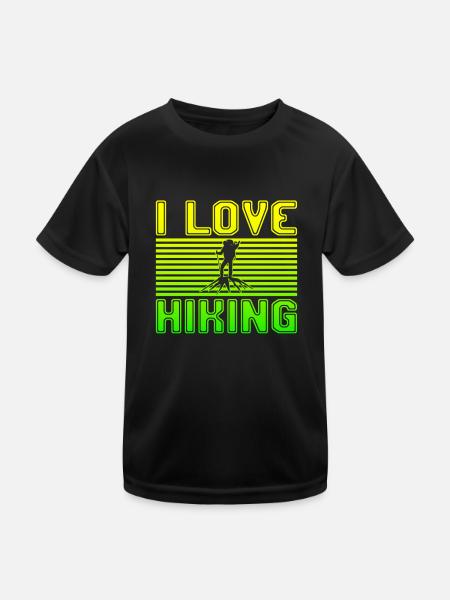 I love hiking - Kinder Funktions-T-Shirt - Schwarz - Vorne