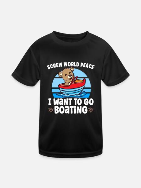 Voilier Voilier Bateau Kid Enfant Yacht Bateau - T-shirt sport Enfant - noir - Devant