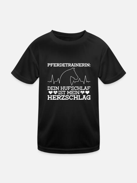 Pferdetrainerin: Dein Hufschlag Ist Mein - Kinder Funktions-T-Shirt - Schwarz - Vorne
