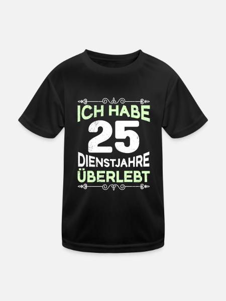 Dienstjubiläum 25 Jahre Arbeitsjubiläum 25 Jahre - Kinder Funktions-T-Shirt - Schwarz
