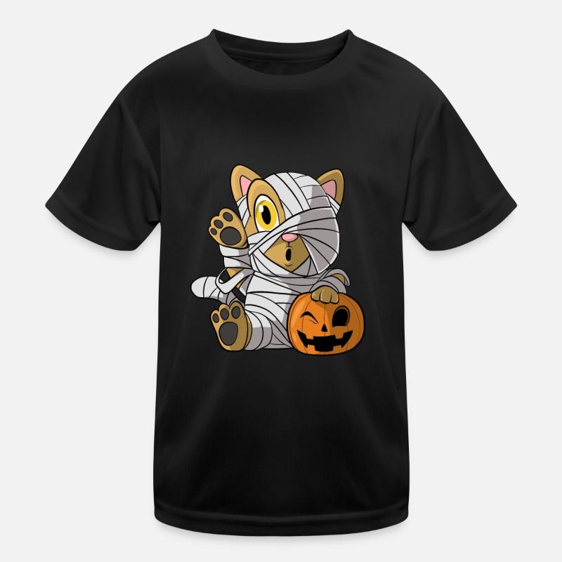 Halloween Maman Chat Citrouille Chat ChatOn T-shirt sport Enfant