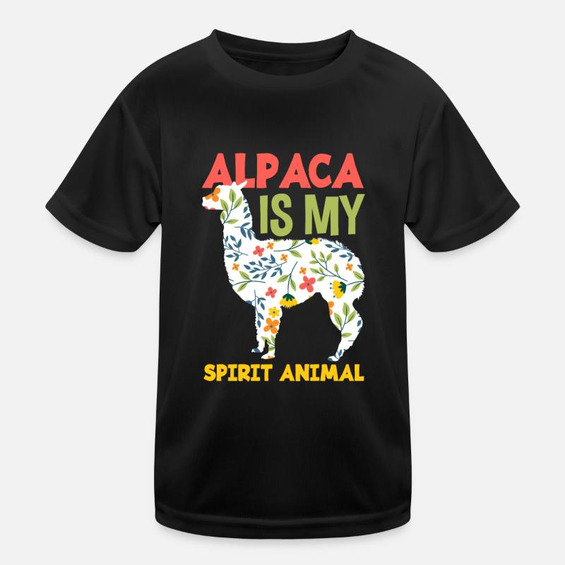 Alpaka Blumen Tier Geschenk Kinder Funktions-T-Shirt