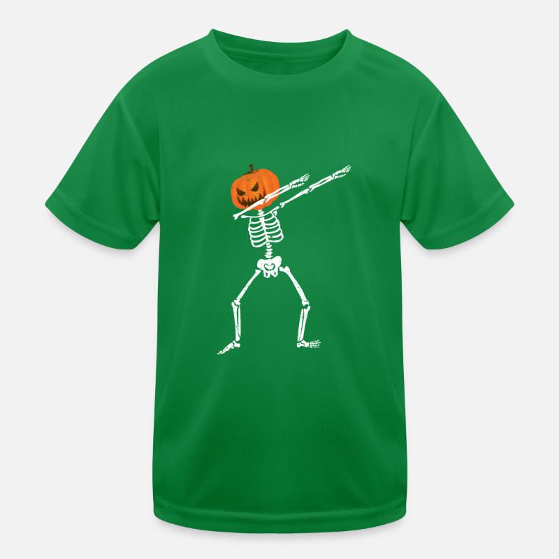 Halloween Dabbing Squelette Effrayant Citrouille T-shirt sport Enfant
