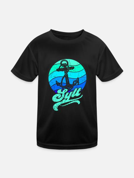 Sylt - Kinder Funktions-T-Shirt - Schwarz - Vorne