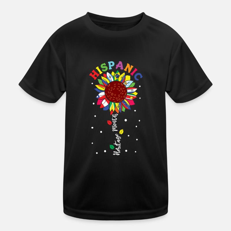 Sunflower Flags Hispanic Heritage Month Kinder Funktions-T-Shirt