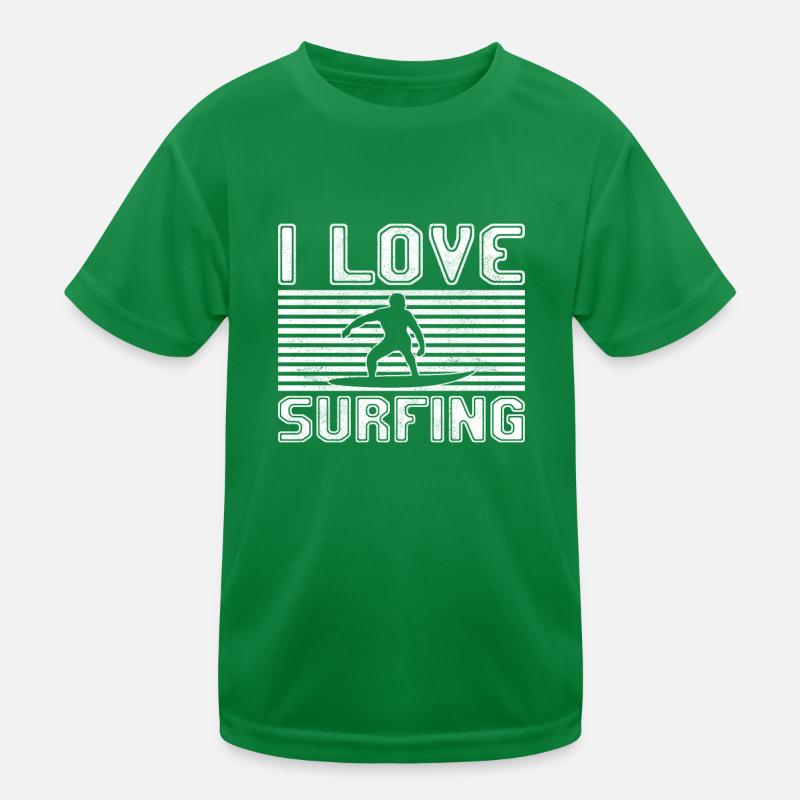 I love surfing Kinder Funktions-T-Shirt