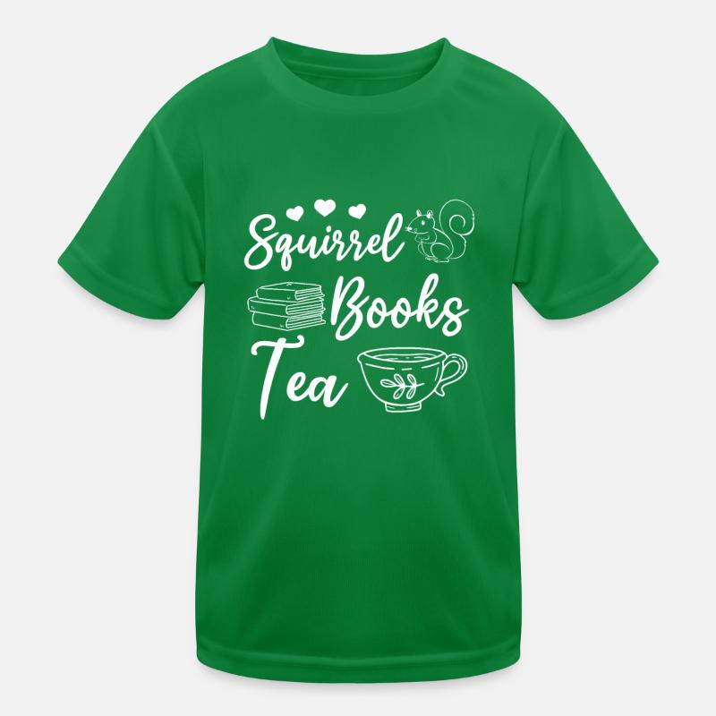 Squirrel Books Tea Squirrel Book Read Kids Functional T-Shirt