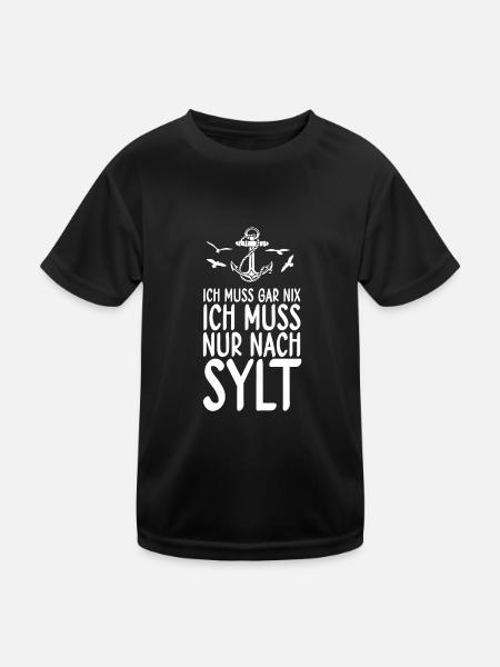 Sylt - Kinder Funktions-T-Shirt - Schwarz - Vorne