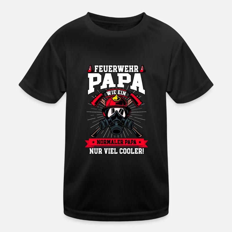 Feuerwehr Papa Feuerwehrmann Kinder Funktions-T-Shirt