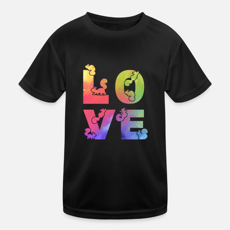 Eichhörnchen Love Squirrels Nettes Eichhörnchen - Kinder Funktions-T-Shirt - Schwarz