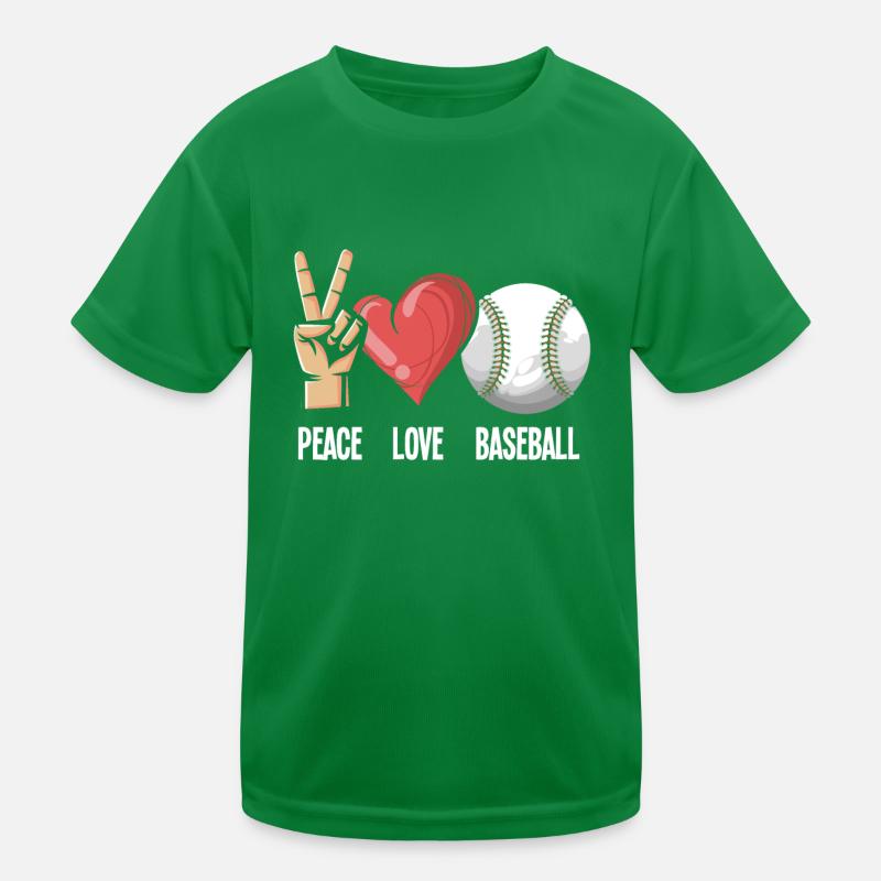 Baseball Friede Liebe Kinder Funktions-T-Shirt