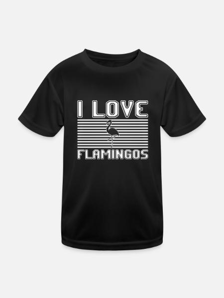 I love flamingos - Kids Functional T-Shirt - black - Front