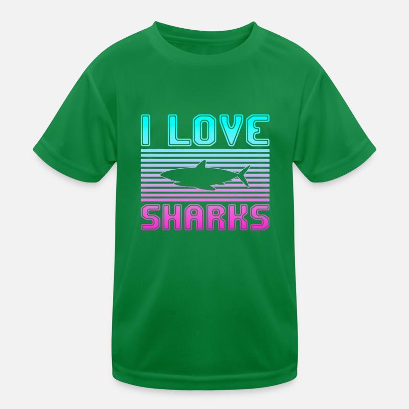 I love sharks Kids Functional T-Shirt