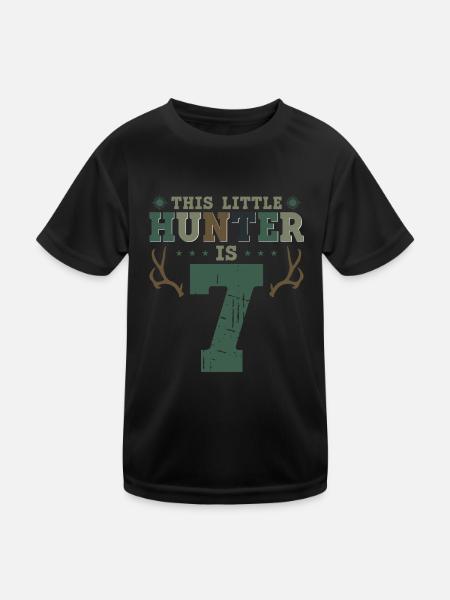 Buck Deer Hunting Hunter Kid 7ème - T-shirt sport Enfant - noir - Devant