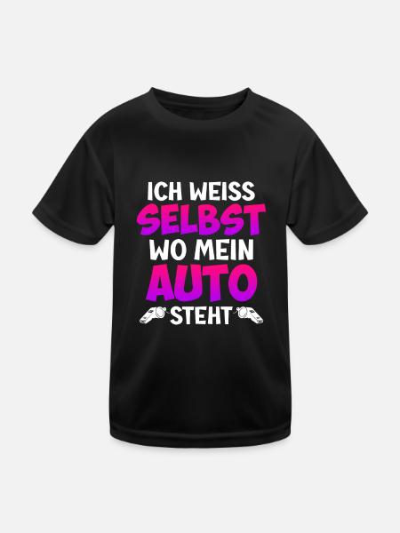 Ich weiß selbst wo mein Auto steht Schiri - Kinder Funktions-T-Shirt - Schwarz - Vorne