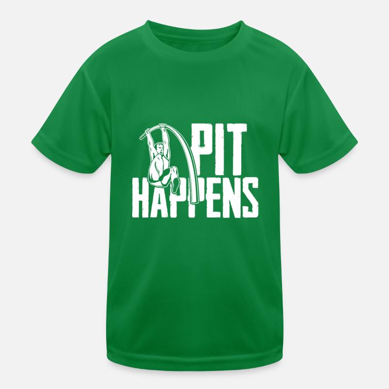 Pit Happens Fun Pole Vault Kids Functional T-Shirt