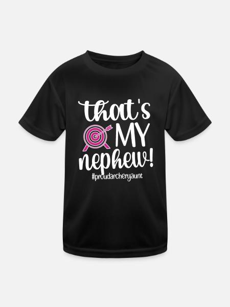 Stolze Bogenschießen-Tante Von Bogenschützen Tante - Kinder Funktions-T-Shirt - Schwarz - Vorne