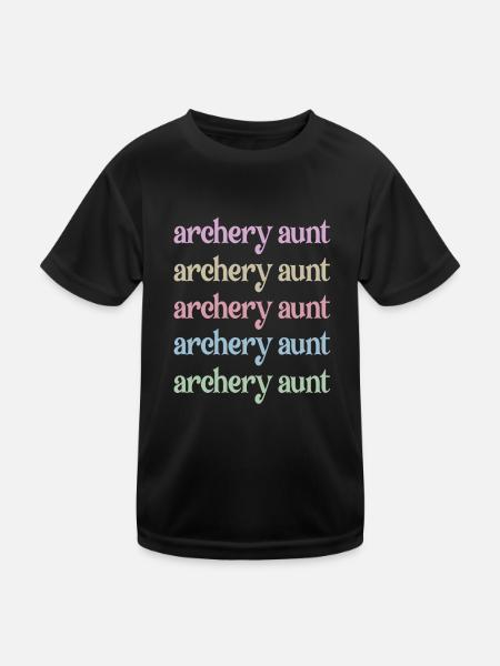 Stolze Bogenschießen-Tante Von Bogenschützen Tante - Kinder Funktions-T-Shirt - Schwarz - Vorne