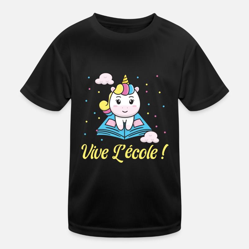 Vive L École rentrée scolaire licorne cahier T-shirt sport Enfant