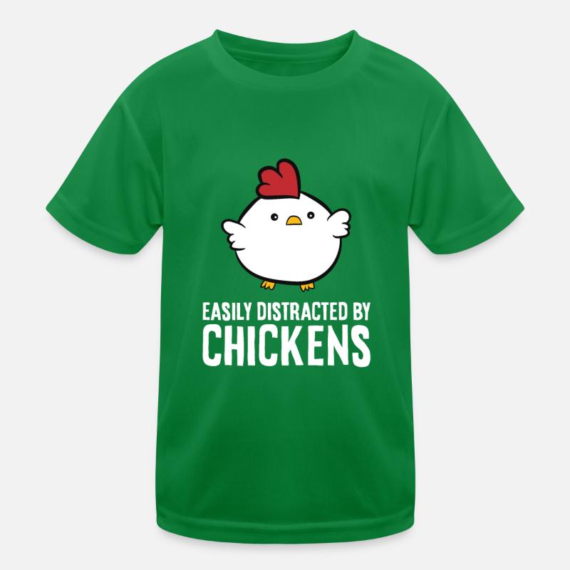 Leicht ablenkbar durch Hühner Kinder Funktions-T-Shirt