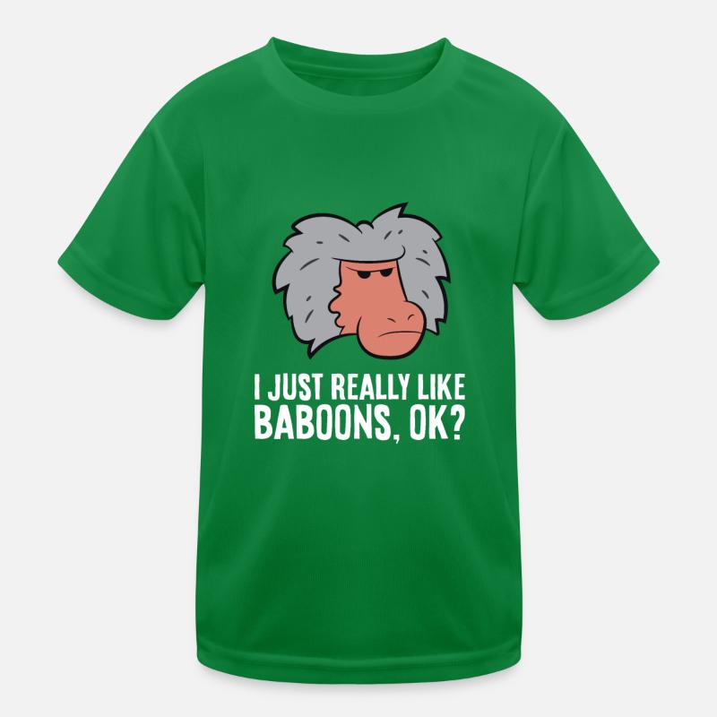 I Just Really Like Baboons Kids Functional T-Shirt