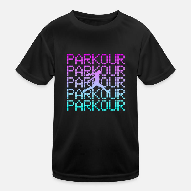 parkour - Kinder Funktions-T-Shirt - Schwarz