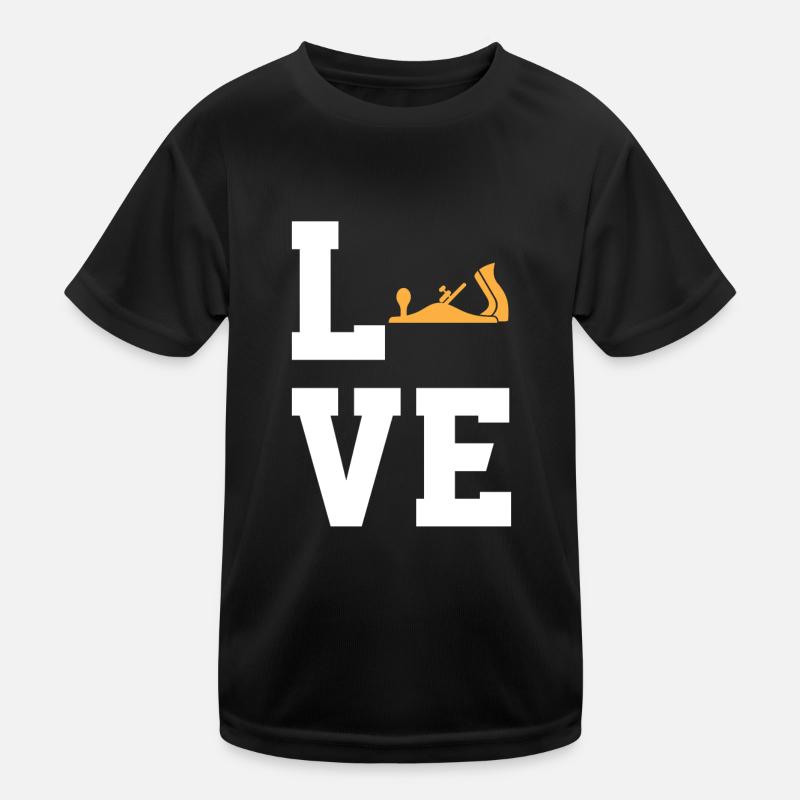 Hobel - Kinder Funktions-T-Shirt - Schwarz