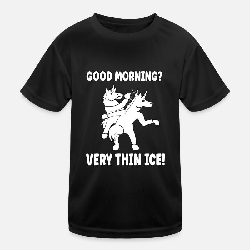 Good morning? Very thin ice morning grouch unicorn Kids Functional T-Shirt