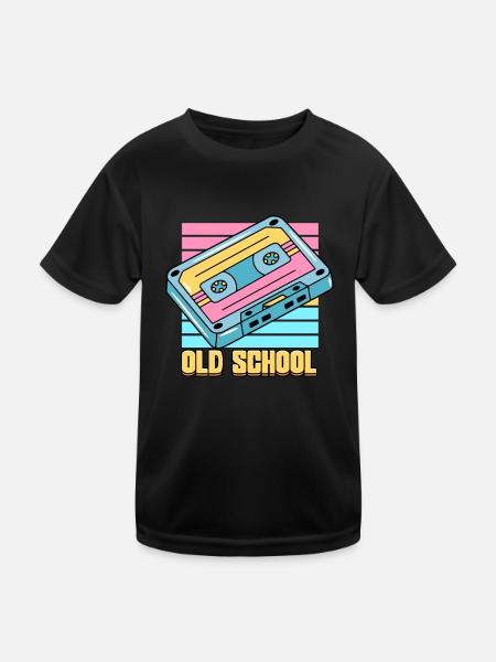 90er Kassette Old School 90er Jahre - Kinder Funktions-T-Shirt - Schwarz