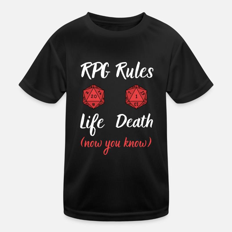 RPG rules difference between life and death Kids Functional T-Shirt