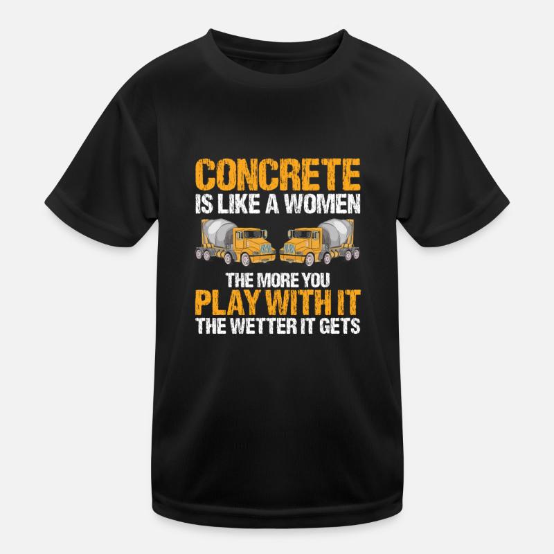 Concrete builder design for construction workers and construction site Kids Functional T-Shirt