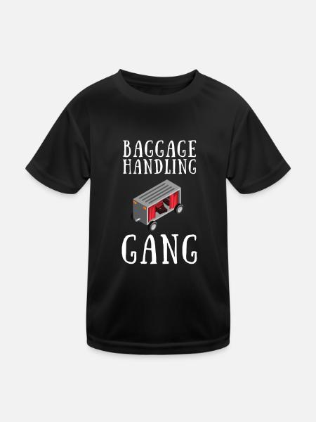 Baggage Handler Airfield Airport Worker - Kids Functional T-Shirt - black - Front
